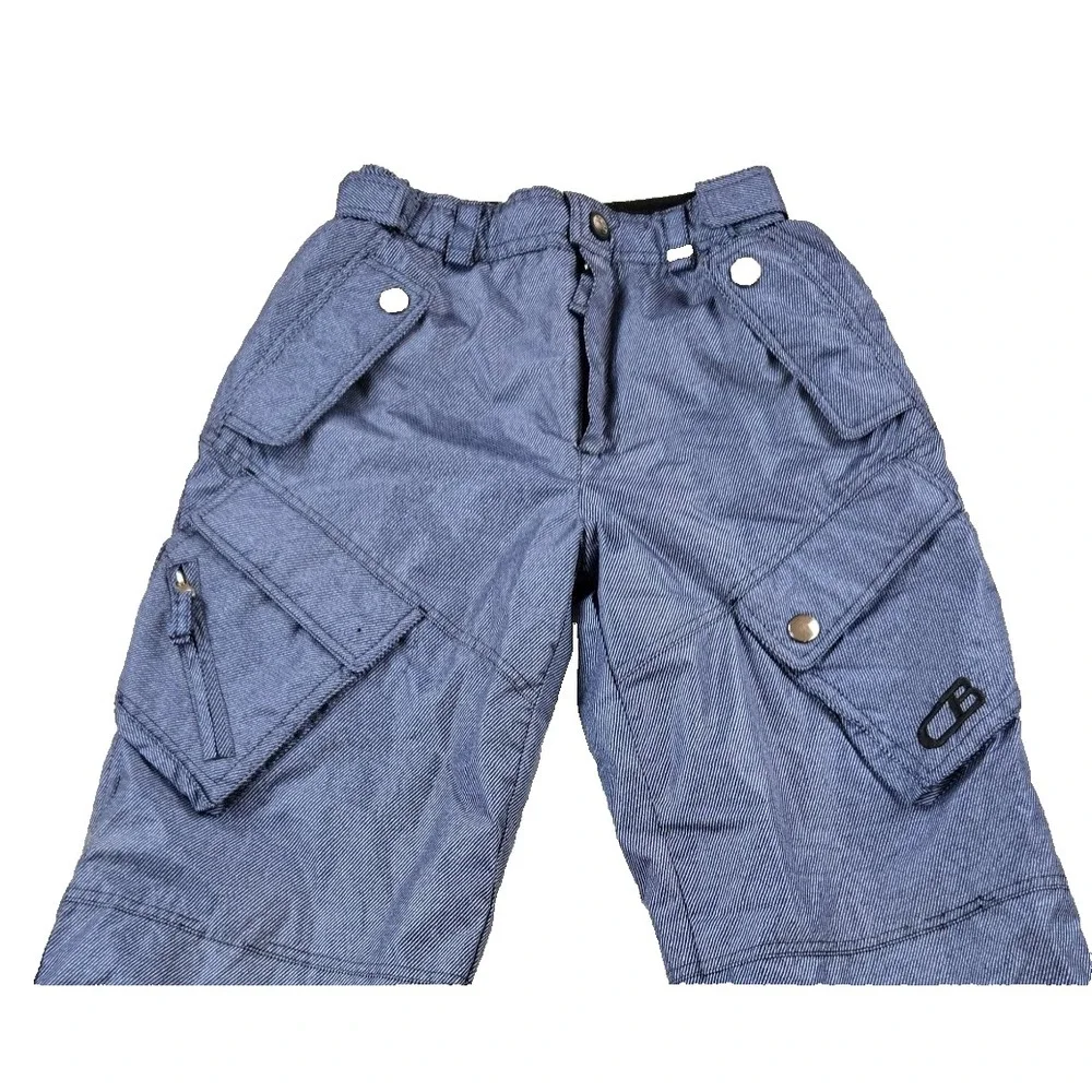CB Boy's Ski Snow Pants Adjustable Waist Elastic Ankle Pockets Galore Size 10 - Picture 2 of 14